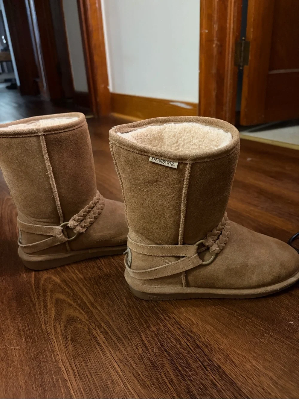 BearPaw Women's Chestnut Suede Shearling-Lined Short Boot